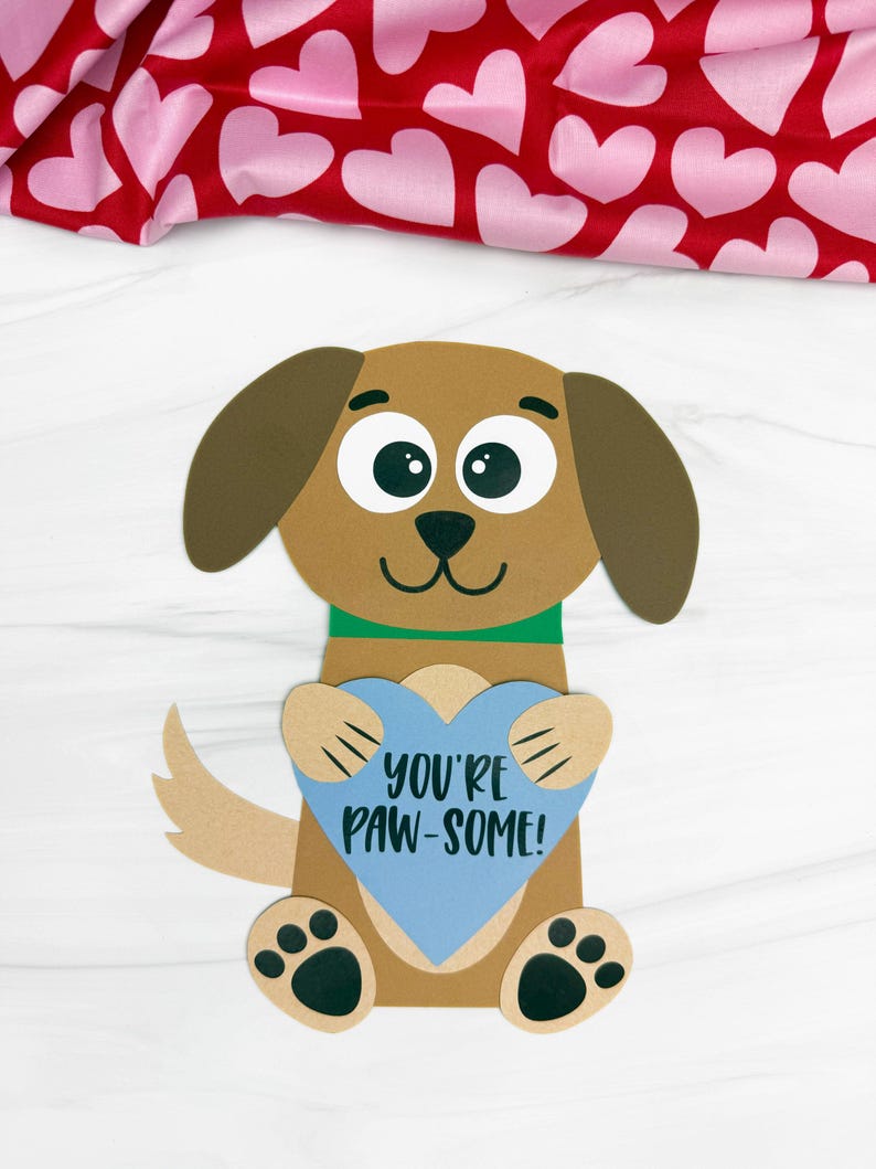 Dog Valentine Craft Template | Prek Valentine Craft Printable | Puppy ...