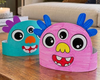 Monster Headband Craft Template | DIY Costume Idea for Halloween | Printable Hat for Kids