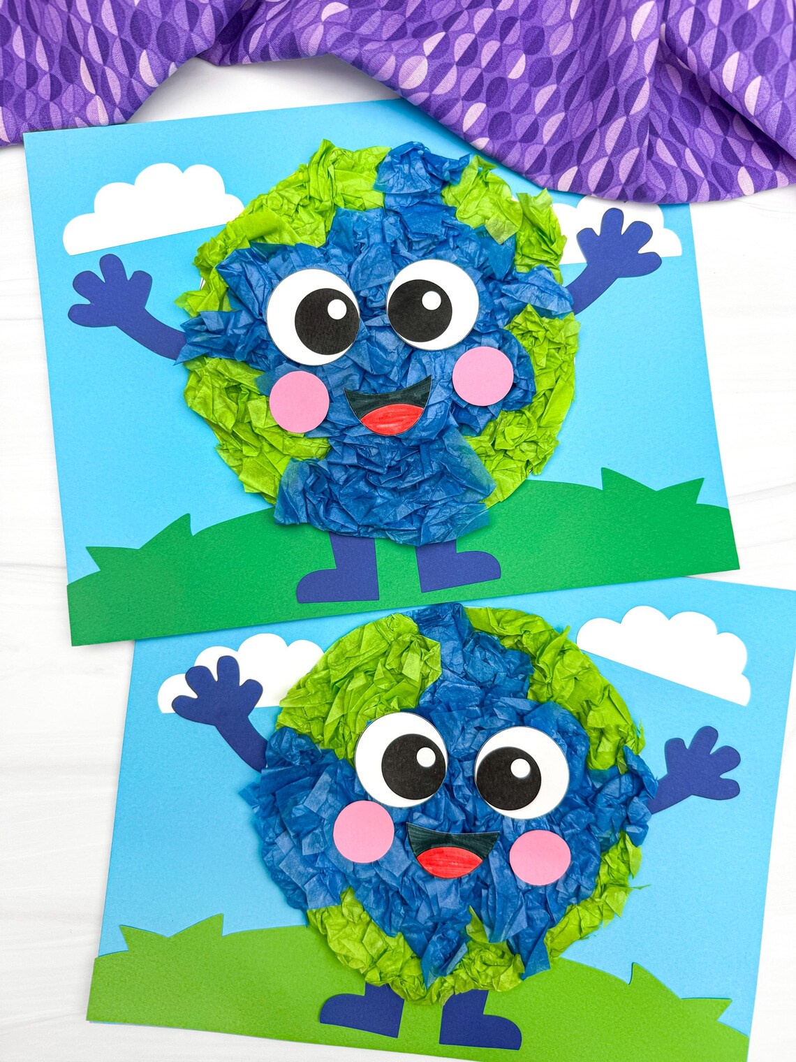 Earth Day Tissue Paper Craft Template | - Etsy