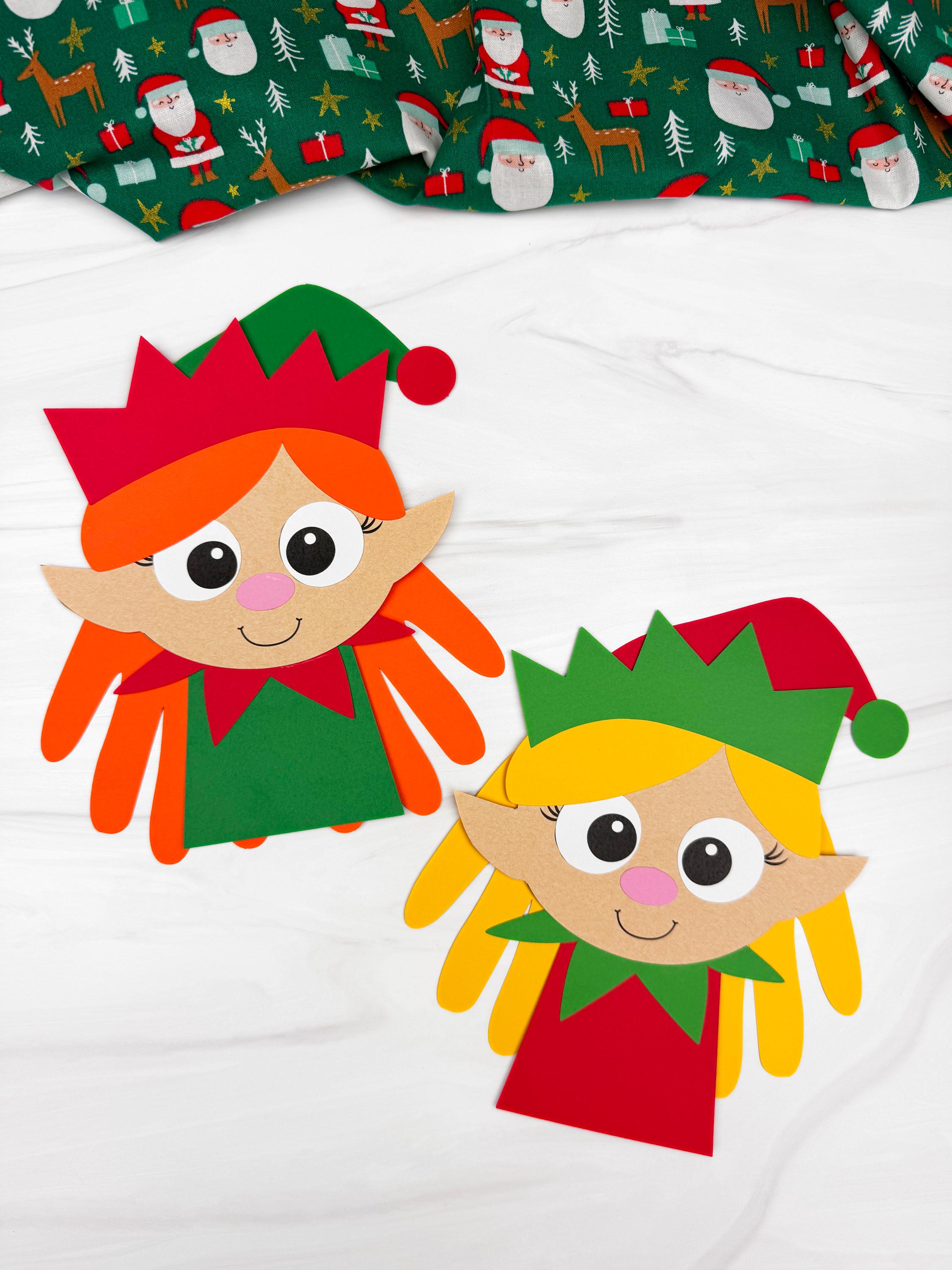 Kids Christmas Craft Template Handprint Girl Elf Activity For December