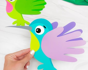 Hummingbird Handprint Craft Template | Bird Week Activity | Hand Tracing Craft
