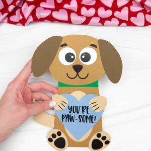 Dog Valentine Craft Template | Prek Valentine Craft Printable | Puppy ...