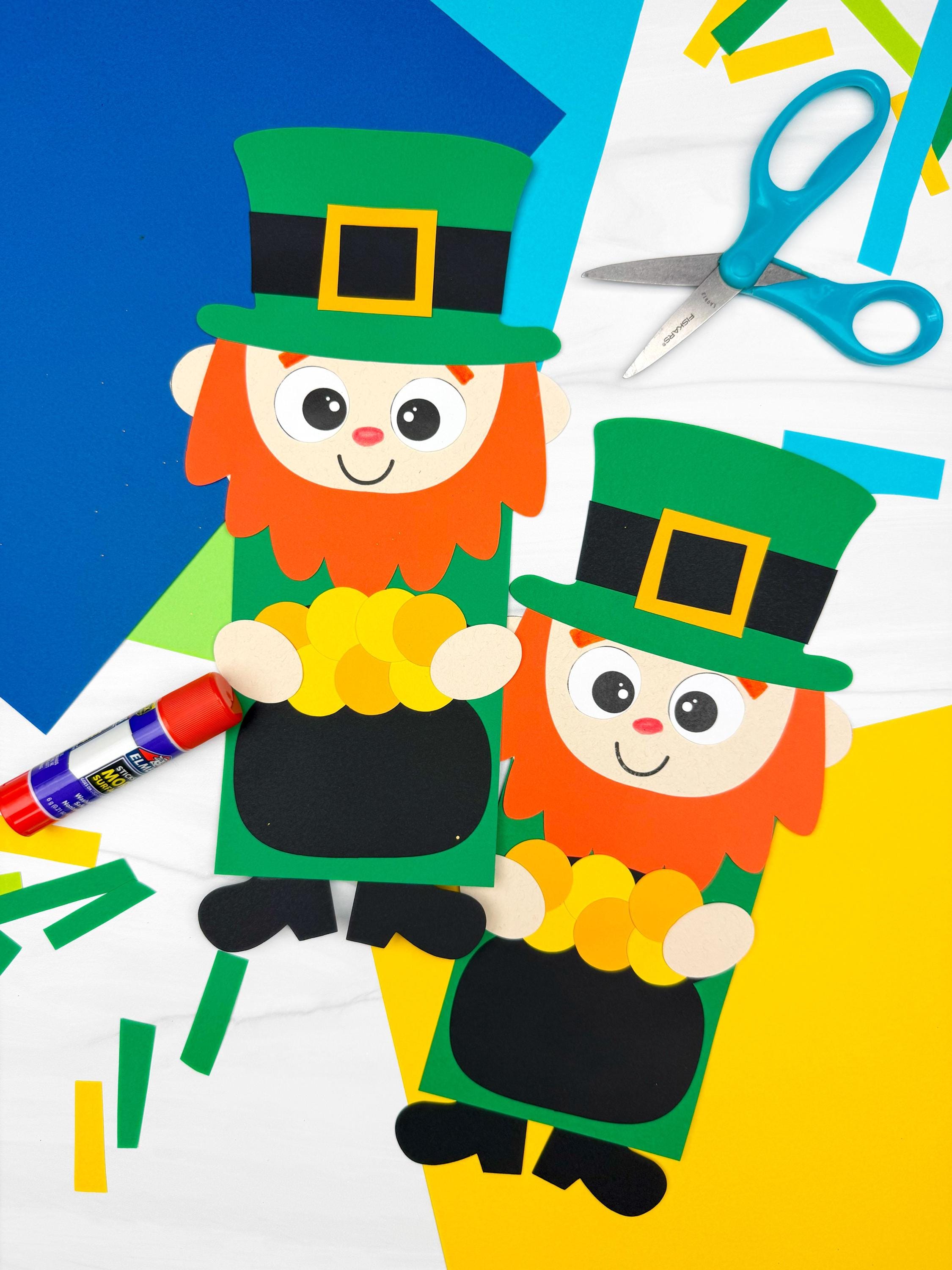 Leprechaun With Pot of Gold Craft Template DIY Leprechaun Kit Ground…