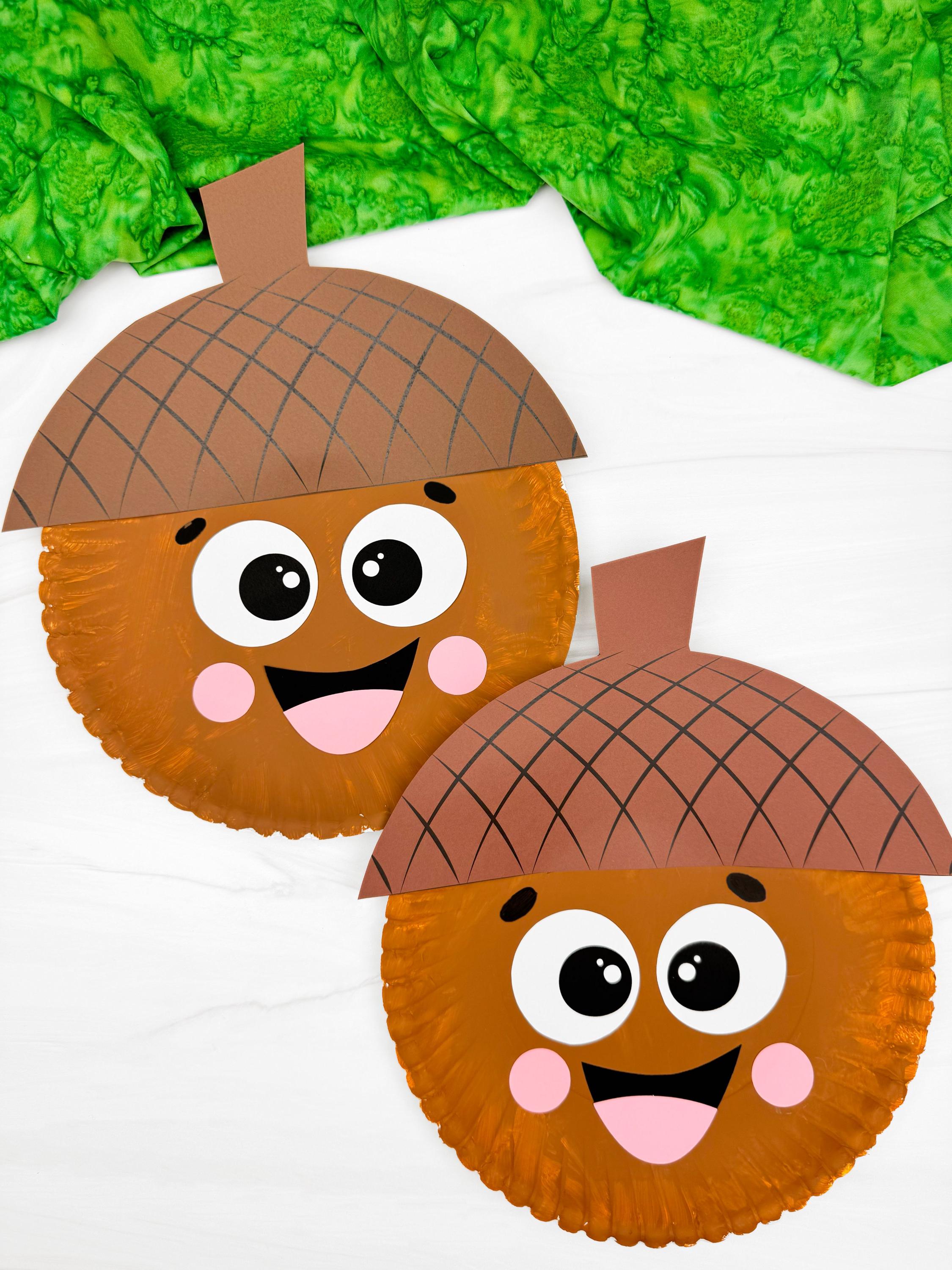 Acorn Paper Plate Craft Template Printable Fall or Thanksgiving…