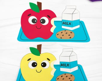 School Lunch Apple Craft Template | Quick Prep Craft | Back To School Craft Idea for Kids