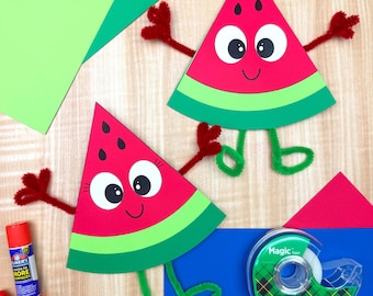 Watermelon Craft Template | Kids Summer Art | Fruit of the Week Printable