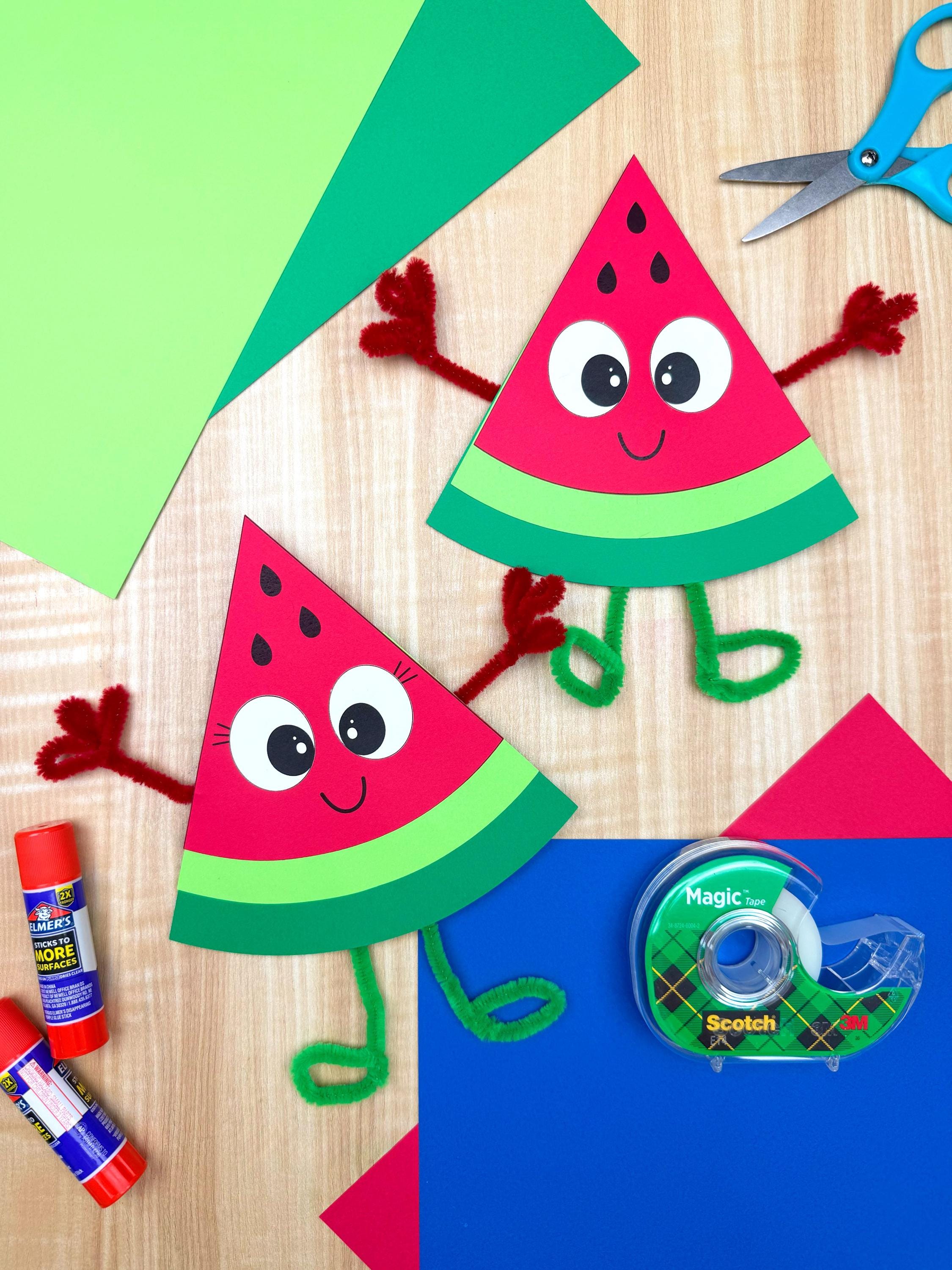 39 Fun Watermelon Crafts for Kids to Break Summer Boredom 2 Watermelon Craft Template Kids Summer Art Fruit of the Week Printable