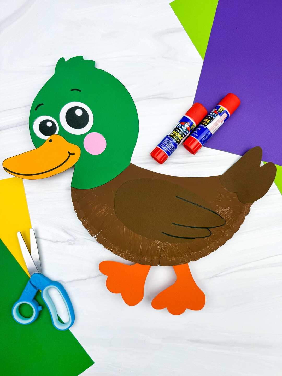 Duck Paper Plate Craft Template | DIY Duck Project | Pond Unit Activity ...