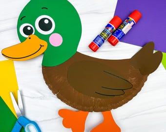 Duck Paper Plate Craft Template | DIY Duck Project | Pond Unit Activity for Kids