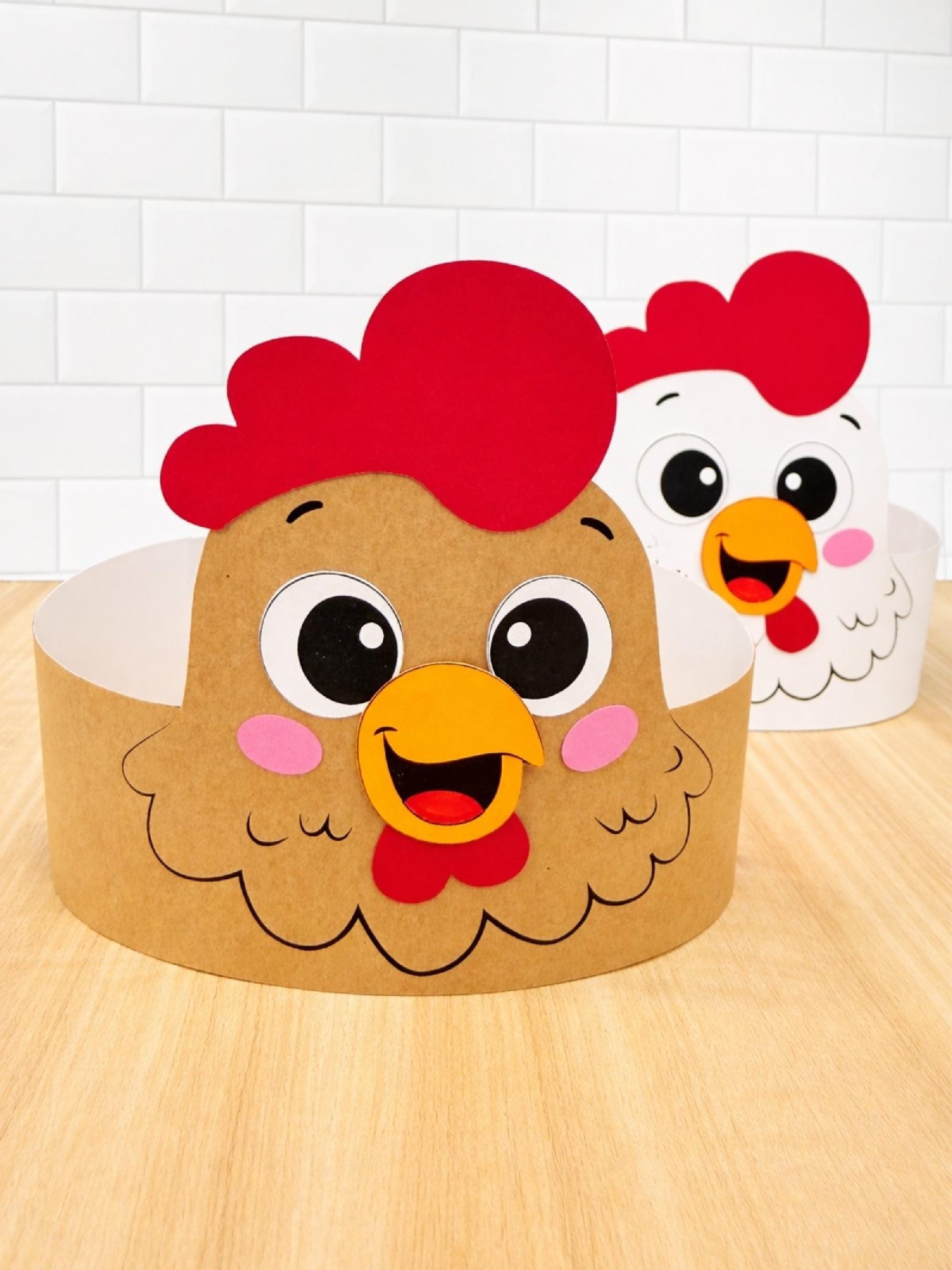 Chicken Headband Craft Template Farm Unit Study Activity TK…