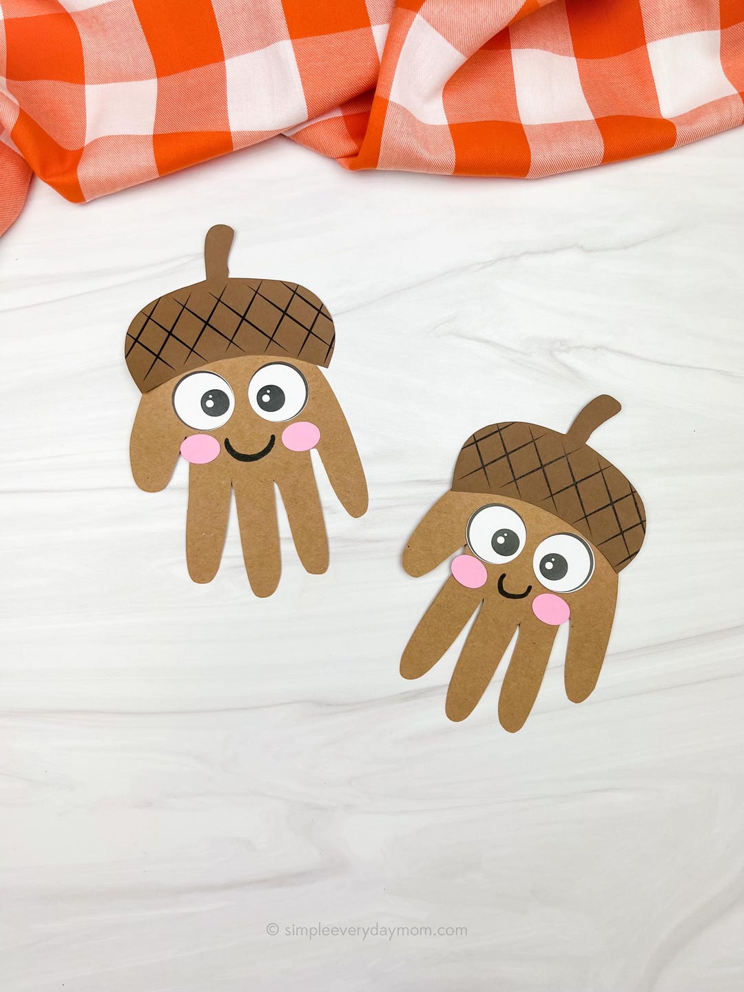 Handprint Acorn Craft Template | Fun Fall Classroom Activity for Kids ...