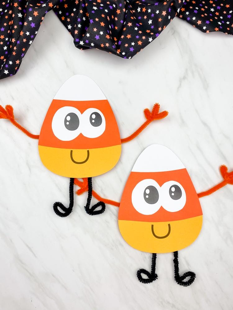 Cute Candy Corn Craft Template Printable Halloween Character for Kids