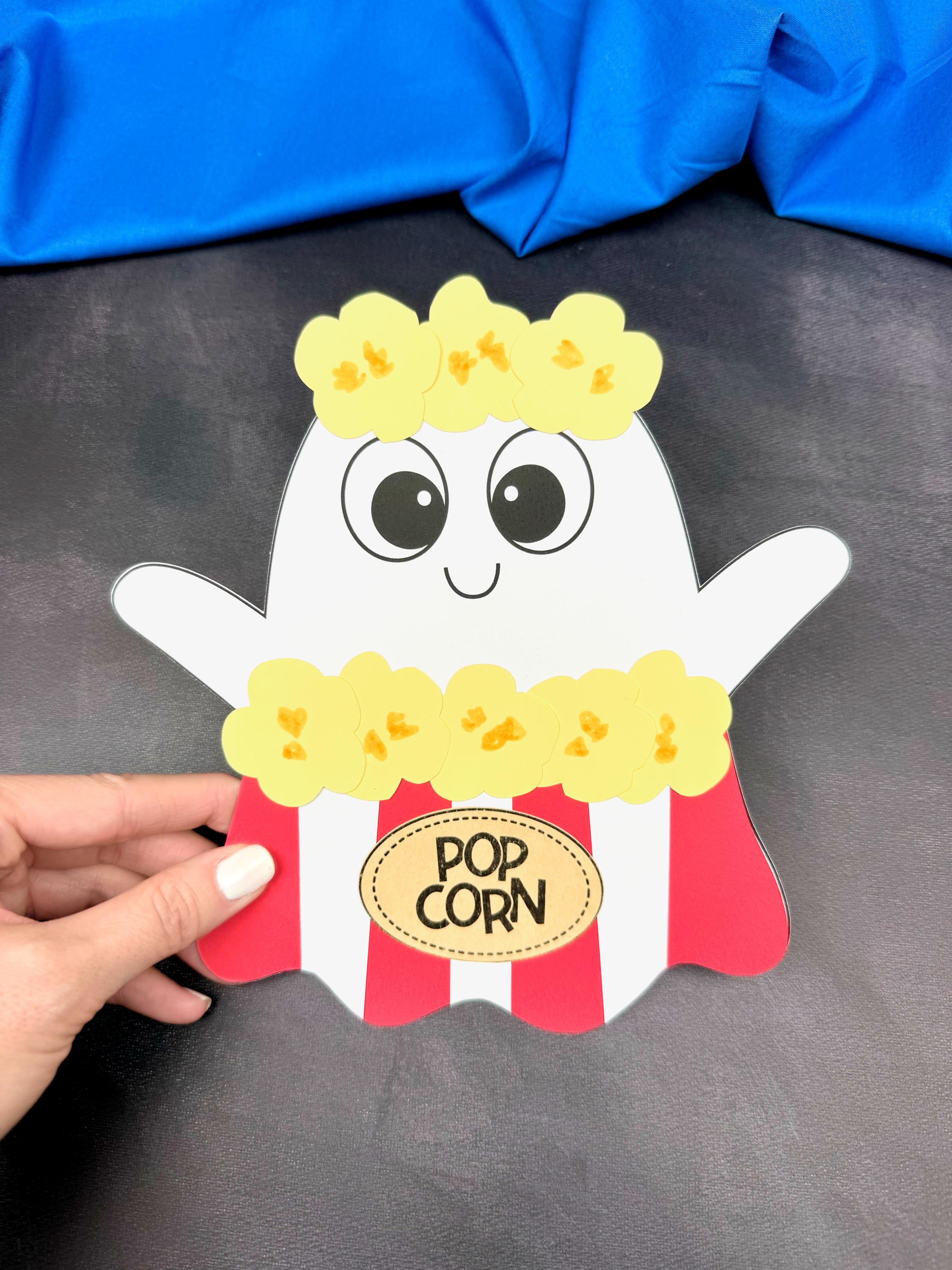 41 Easy Popcorn Crafts for Kids 18 Popcorn Ghost Disguise Project Template Build A ghost Halloween…