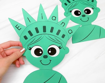Statue Of Liberty Name Craft Template | Pre K Name Craft | USA Theme Classroom for Kids
