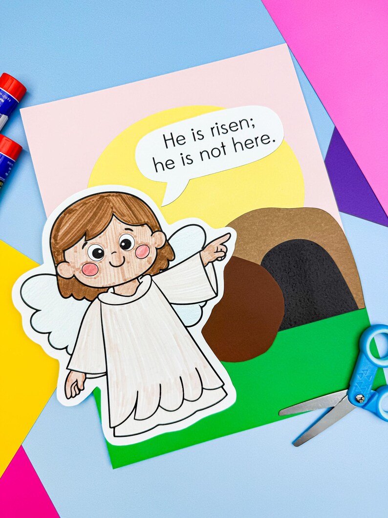 Easter Bible Craft Template | He is Risen Activity for Kids | Holy Week ...