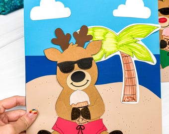 Summer Reindeer Craft Template for Christmas In July | Early Learner Craft | Summer Boredom Buster for Kids