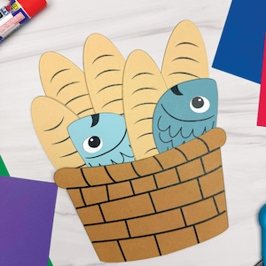 5 Loaves & 2 Fish Craft Template | Simple Bible Craft | Childrens ...