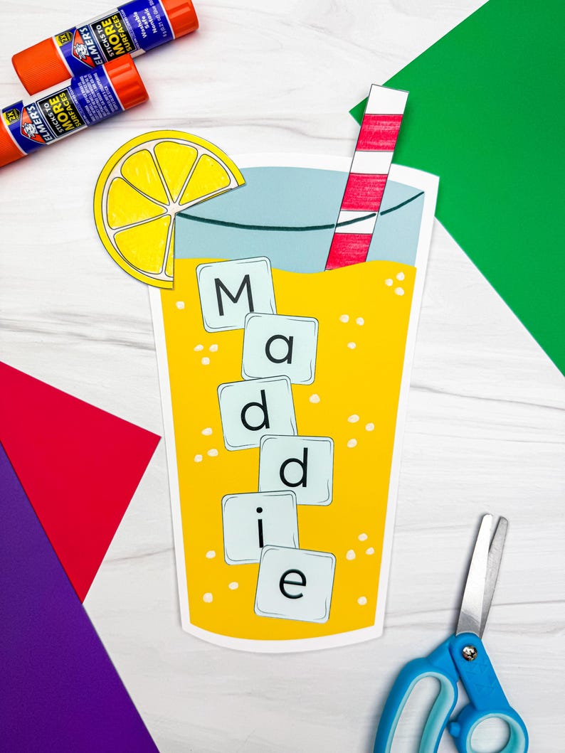 Lemonade name craft for kids