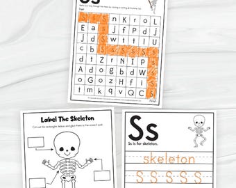 Skeleton Worksheets for Preschool | Homeschool Skeleton Study Sheet | Halloween Printables for Kids