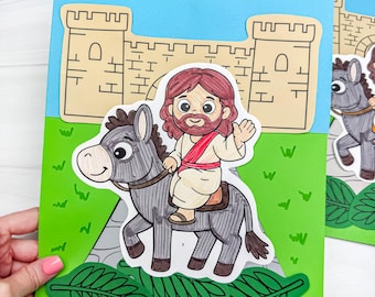 Palm Sunday Craft Template | Triumphal Entry Art For Kids | Easter Bible Craft