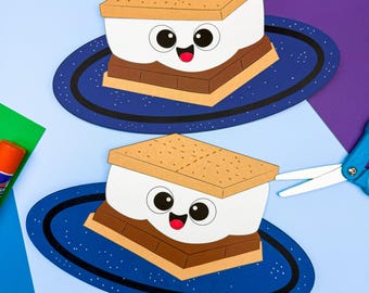S'mores Craft Template | Camping Bulletin Board Idea | Group Craft Option for Kids