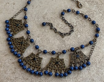 Bollywood Blue Dangle Collar