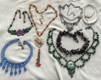 Destash Collection of 7 Classic/Czech Style Necklaces