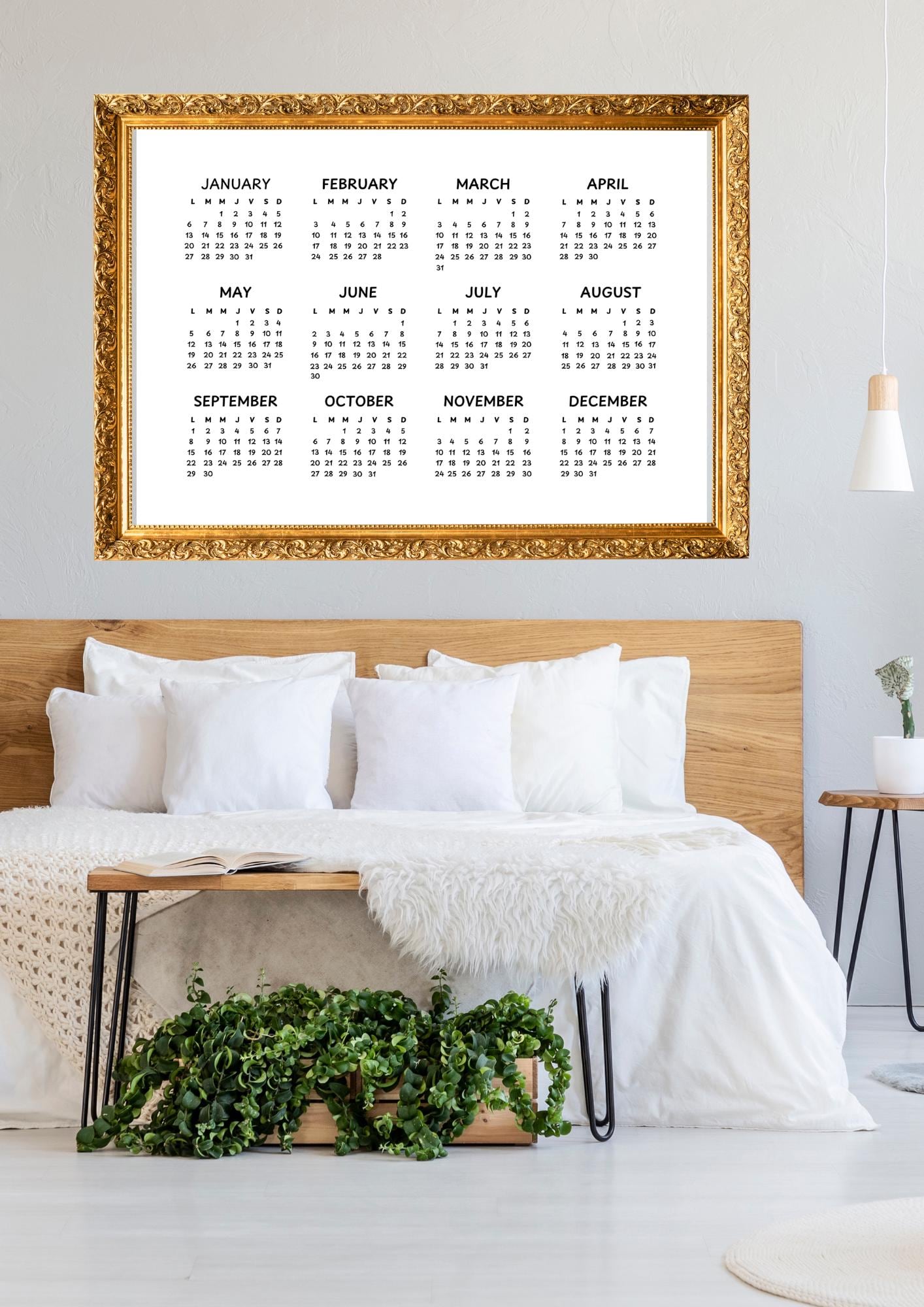 2025 Year Calendar With Monthly Flower