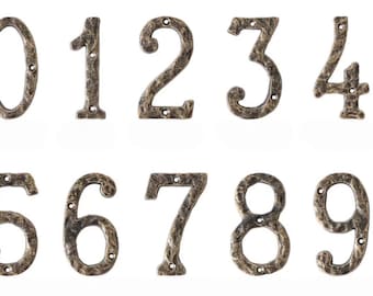 Decoratieve gietijzeren huisnummers 5,5" vintage decoratief goud rustiek gietijzer metalen alfabetletters muurbord hangend adresnaambordje