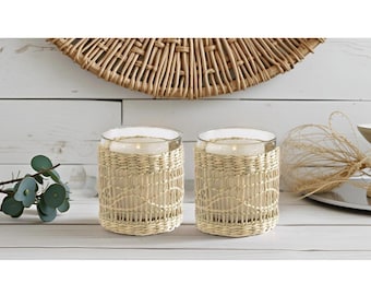 Windlicht Bambus Natur *laterne Rattan-sytle* Outdoor Laterne *windlicht  Mit Glaseinsatz* Geschenk - Etsy