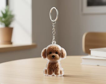 Transparent Dog Hair Keepsake Keychain Charm - Poodle Pet Hair Memorial Storage Box, Decorative Pendant, Memorial Keychain
