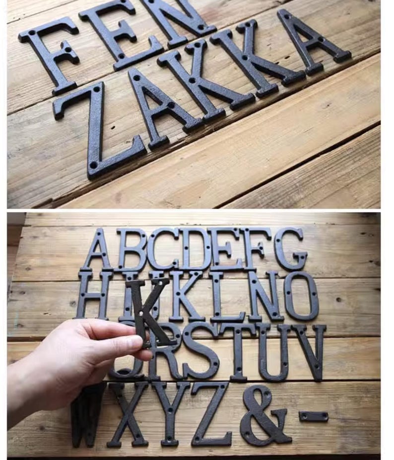 Rustic Cast Iron House Numbers 3