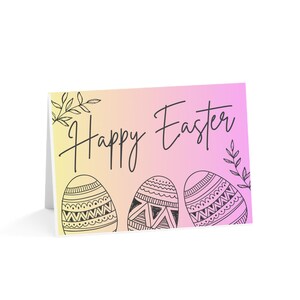 Conjunto de cartões de Páscoa - Desenhos coloridos ilustrados à mão, perfeitos para celebrações de primavera, 1, 10, 30 ou 50 peças, desejos de Páscoa, sazonais