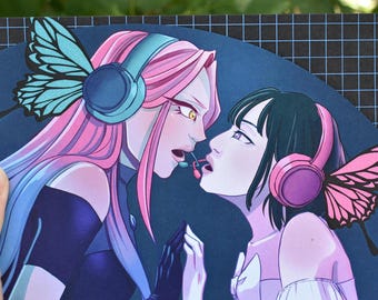 Alien Stage Mizi and Sua Vocaloid Magnet Crossover Anime Art Print | MiziSua