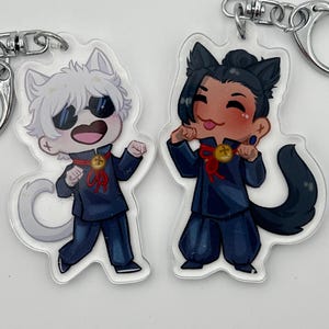 Satosugu Lucky Cat Acrylic Keychain: Jujutsu Kaisen Charm