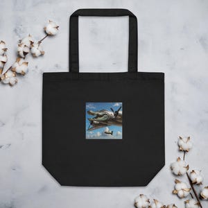 Italian brainrot meme - Bombardilo Crocodilo Tote Bag – Absurd Meme Chaoscore Cotton Bag