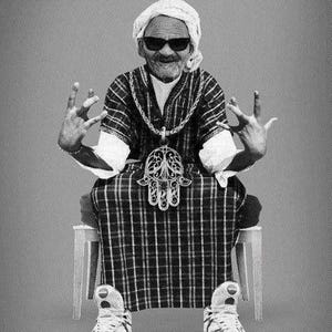 moroccan cool old man urban swag in djelaba - hadj - abaya - chibani