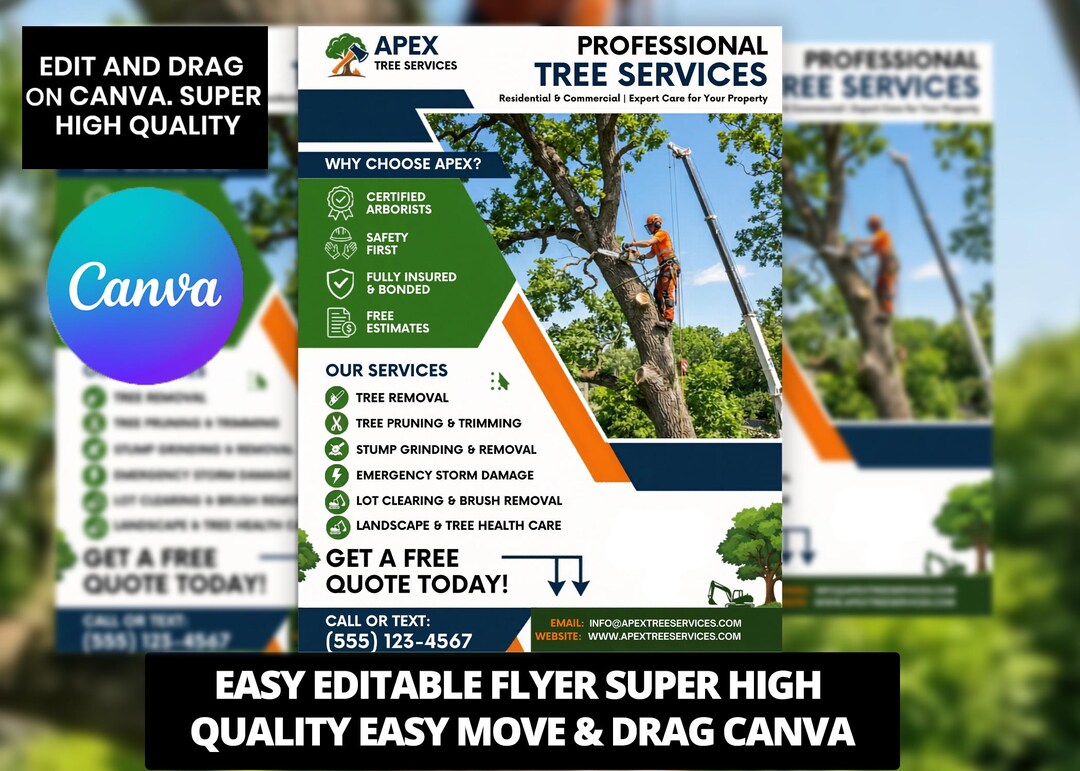 Tree Service Adds Tree Service Flyer Template Canva – Tree Cutting Flyer – Tree Removal ...