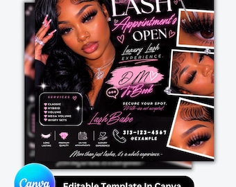 Lash Appointment Flyers Beauty Booking Posts Salon Promotions Hair Booking Ads Makeup Promotions Nail Tech Marketing
