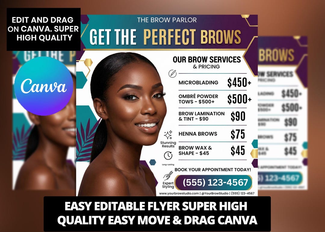 Brows Service Social Media Template, Eyebrow Threading & Brow ...