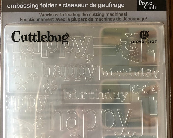 Cuttlebug Embossing Folder Happy Birthday Etsy