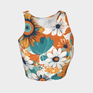 Boho floral style #2 Athletic Crop Top