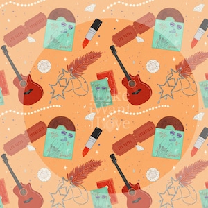 Life of a Showgirl- Glam pop boujee seamless pattern, digital download