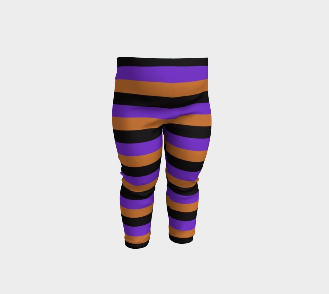 Striped Baby Leggings: Purple, Orange & Black - Halloween witch Costume, cosplay