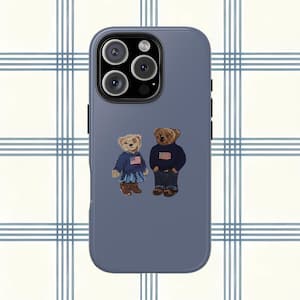 Teddy Bear Phone Case – Preppy Ralph Lauren Aesthetic, iPhone Tough Cover