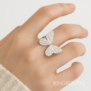 Sterling Silver Butterfly Ring – Handmade Nature-Inspired Adjustable Ring for Women