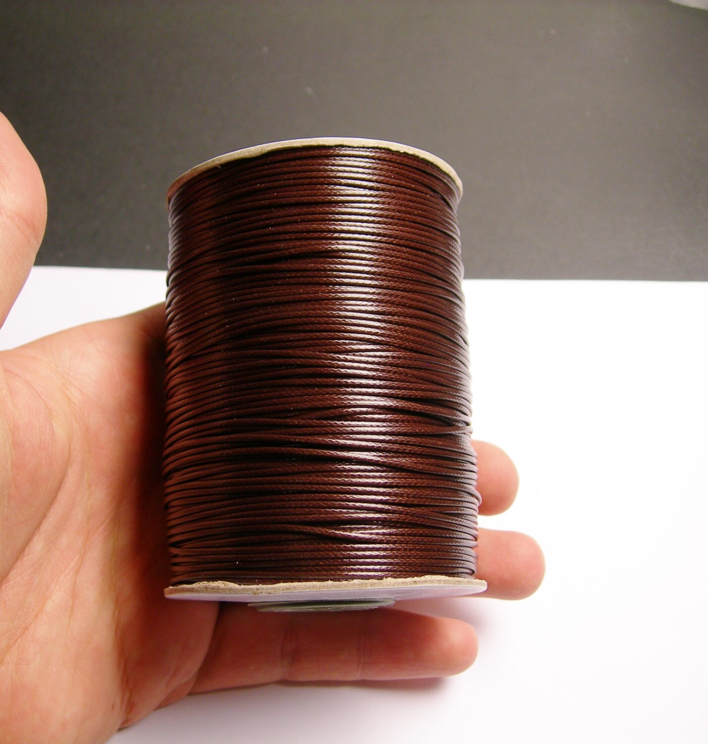 Polyester wax cord 1mm high quality 160 meter 524 foot brown