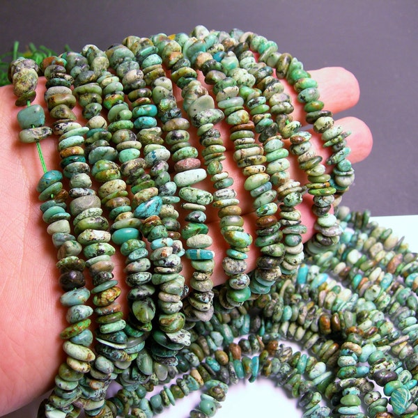 African turquoise - chip stone - bead -full strand - 8mm -  african turquoise gemstone - PSC124