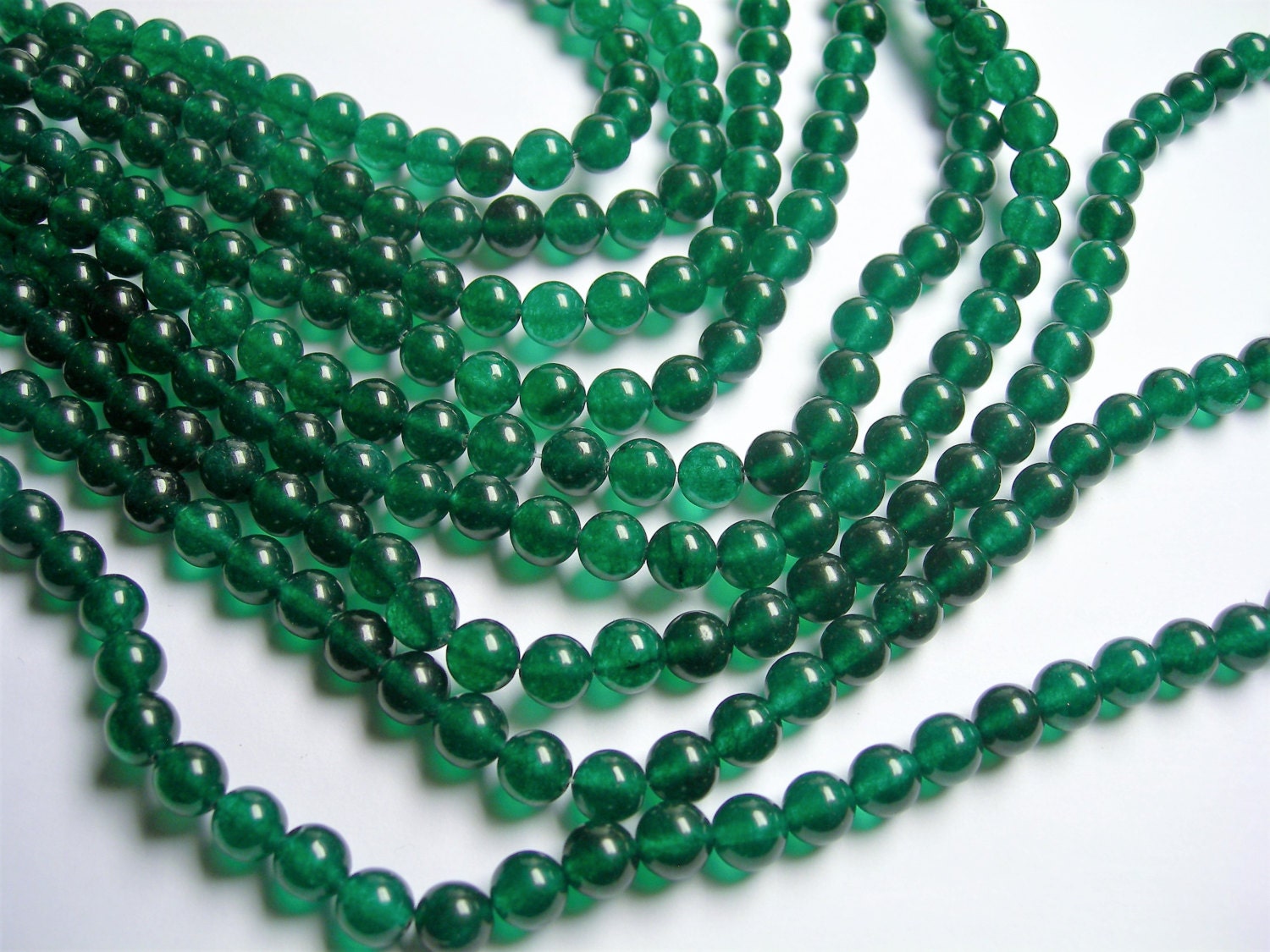 One strand beaded enhanced jade necklace