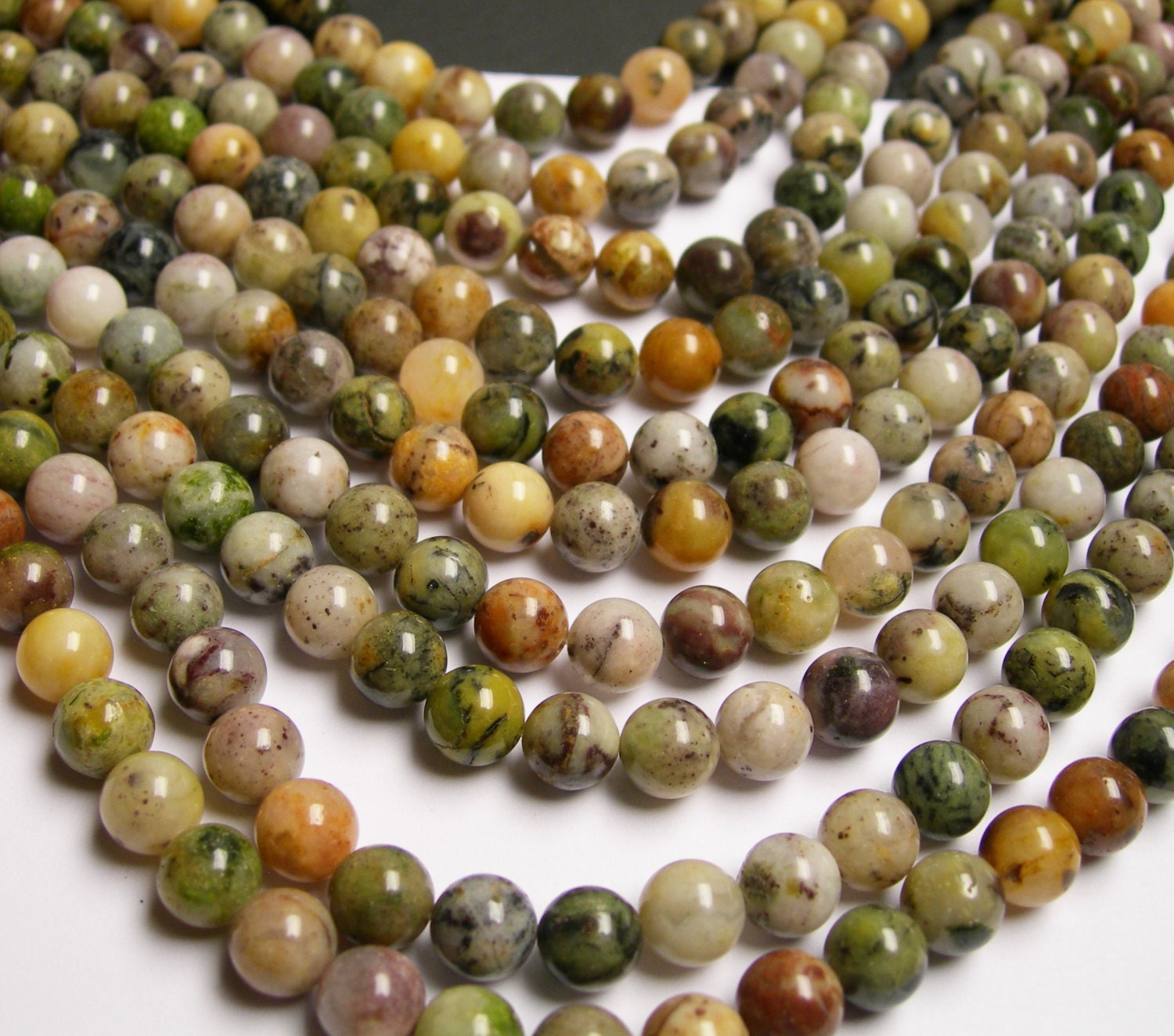 Purple Moss agate - 8mm round beads - full strand - 49 beads - RFG22